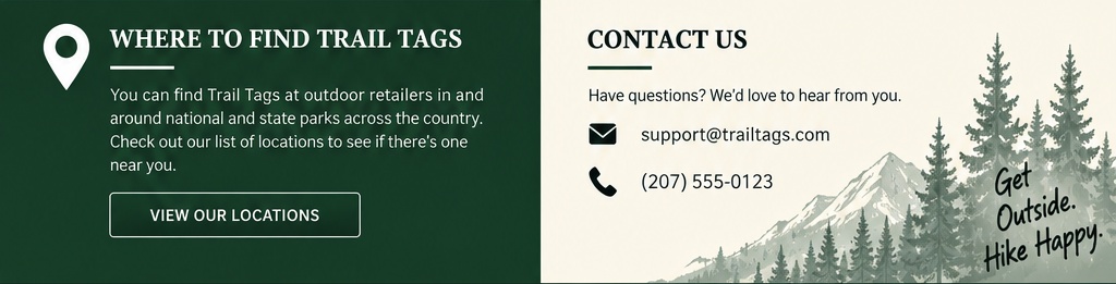 Where to find Trail Tags and contact Trail Tags.